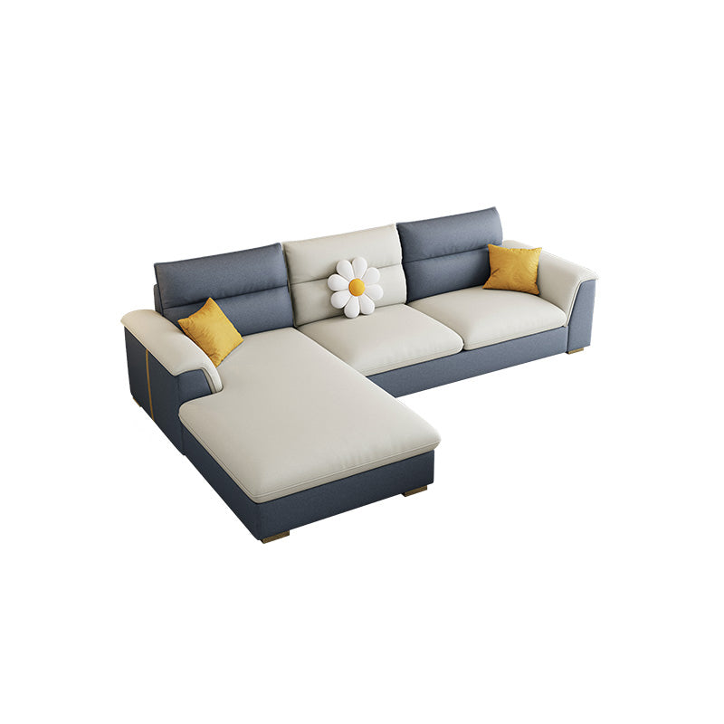 Glam 3/4 Seater Faux Leather Pillow Top Arm Sofa for Living Room