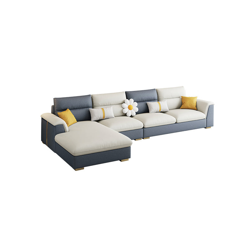 Glam 3/4 Seater Faux Leather Pillow Top Arm Sofa for Living Room