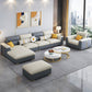 Glam 3/4 Seater Faux Leather Pillow Top Arm Sofa for Living Room