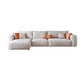 Square Armrest Belt Pillow Back Sofa Bed White Cloth Art Sofa