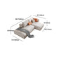Square Armrest Belt Pillow Back Sofa Bed White Cloth Art Sofa