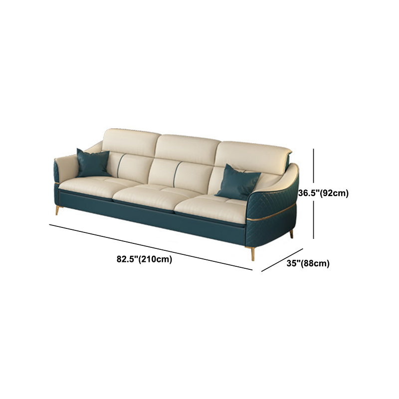 Glam Style Sofa Bed with Padded Leather and White Upholstery Sofa Clearhalo 'furn' 'furn_sectionals' 'Furniture' 'Living Room Furniture' 'Sectionals' 5514519