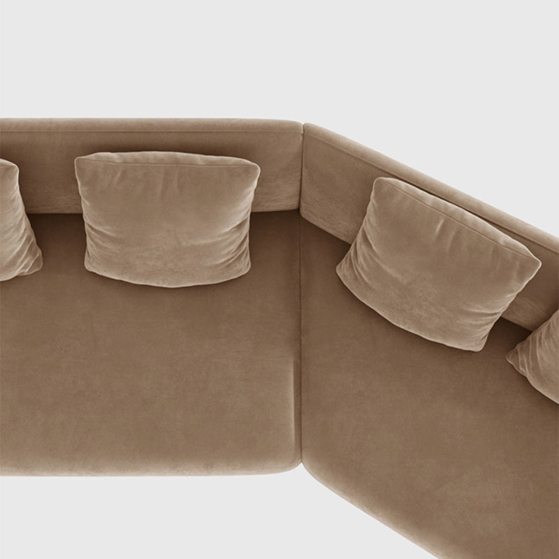 Nordic Wooden 3 Seater Sofa Chaise Dark Brown  Sloped Arm Sofa