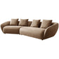 Nordic Wooden 3 Seater Sofa Chaise Dark Brown  Sloped Arm Sofa