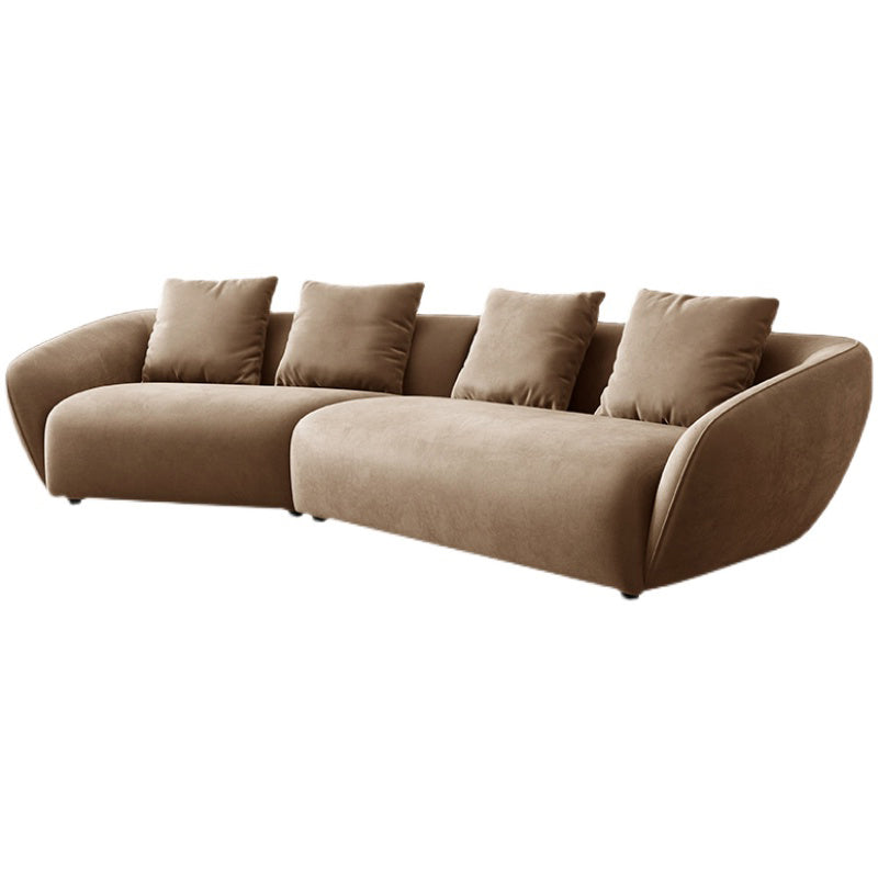 Nordic Wooden 3 Seater Sofa Chaise Dark Brown  Sloped Arm Sofa