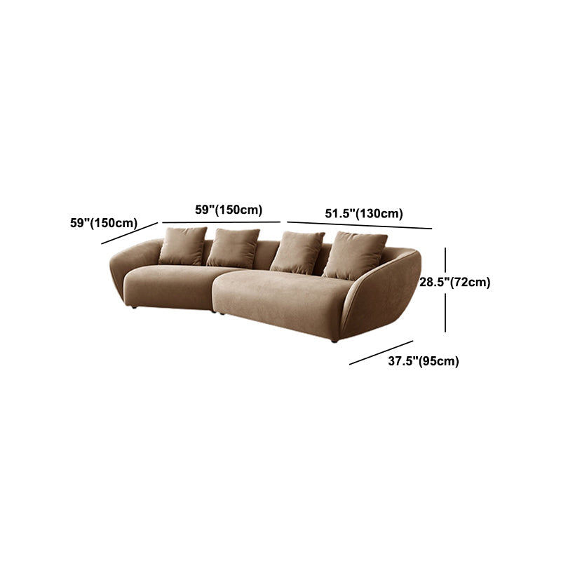 Nordic Wooden 3 Seater Sofa Chaise Dark Brown  Sloped Arm Sofa