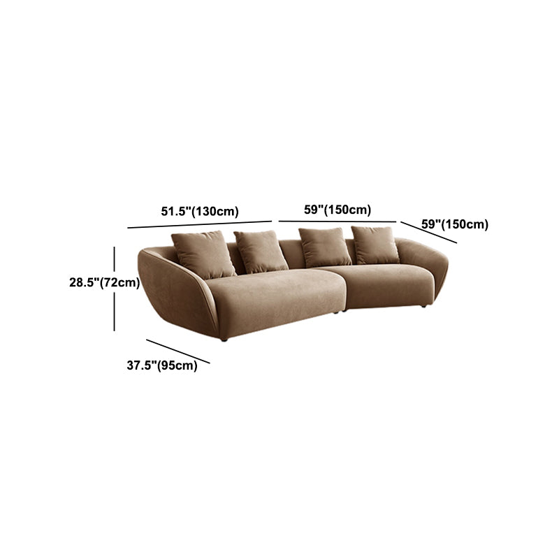 Nordic Wooden 3 Seater Sofa Chaise Dark Brown  Sloped Arm Sofa