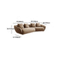 Nordic Wooden 3 Seater Sofa Chaise Dark Brown  Sloped Arm Sofa