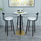 1/3/4/5 Pieces Glam Iron Bar Table Set Round Bistro Set with Black Faux Marble Top