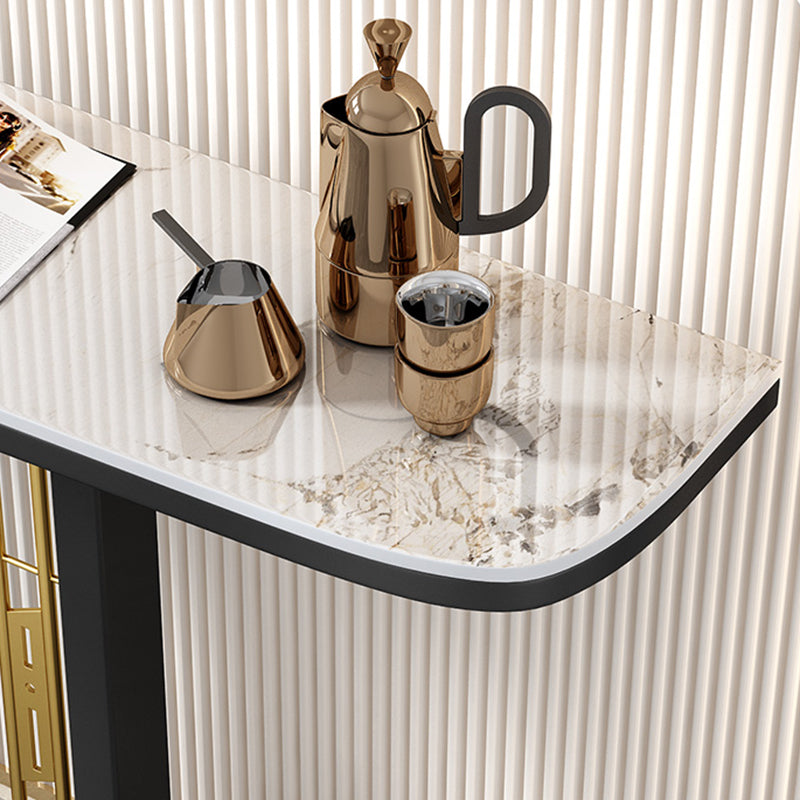 Tavolo di accento mezzaluna moderno con piedistallo nero per il tavolo della console Hall