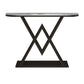 Metal Frame Accent Table with White Marble Console Table for Hall 47"L x 12"W x 31"H Black Clearhalo 'Console Tables' 'console_tables' 'Entry & Mudroom Furniture' 'furn' 'furn_console_tables' 'Furniture' 5514831