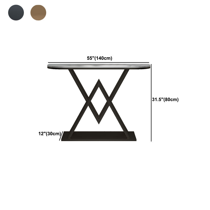 Metal Frame Accent Table with White Marble Console Table for Hall Clearhalo 'Console Tables' 'console_tables' 'Entry & Mudroom Furniture' 'furn' 'furn_console_tables' 'Furniture' 5514838