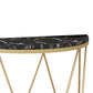 Glam Iron Sofa Table Scratch Resistant Frame Half Moon Stain Resistant Console Table Clearhalo 'Console Tables' 'console_tables' 'Entry & Mudroom Furniture' 'furn' 'furn_console_tables' 'Furniture' 5514867
