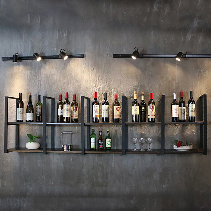 Industrial Wooden Storage Bookshelf Wall Mounted Bookcase with Rectangle Shelves Clearhalo 'Bookcases' 'furn' 'furn_bookcases' 'Furniture' 'Office Furniture' 5514917