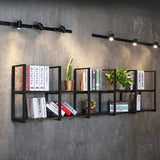 Industrial Wooden Storage Bookshelf Wall Mounted Bookcase with Rectangle Shelves Clearhalo 'Bookcases' 'furn' 'furn_bookcases' 'Furniture' 'Office Furniture' 5514922
