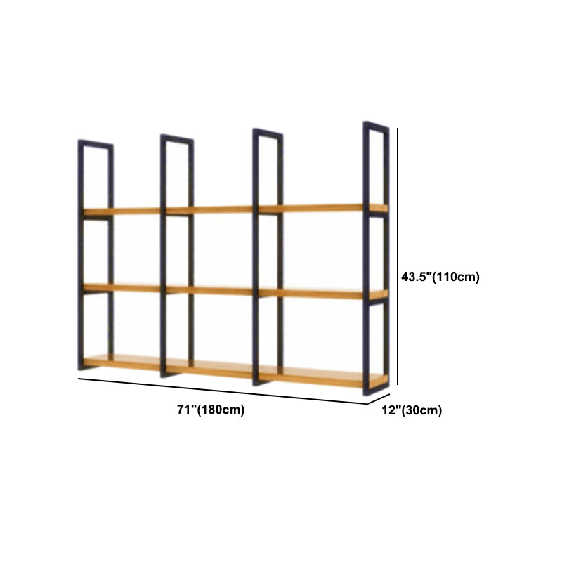 Industrial Wooden Storage Bookshelf Wall Mounted Bookcase with Rectangle Shelves Clearhalo 'Bookcases' 'furn' 'furn_bookcases' 'Furniture' 'Office Furniture' 5514933