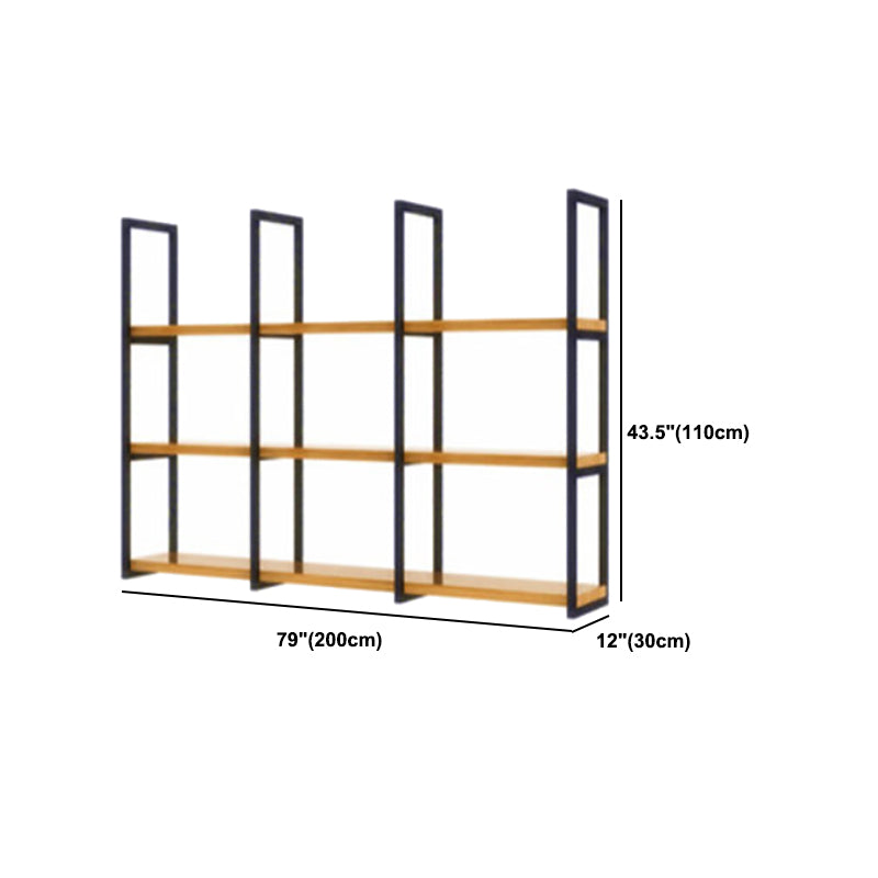 Industrial Wooden Storage Bookshelf Wall Mounted Bookcase with Rectangle Shelves Clearhalo 'Bookcases' 'furn' 'furn_bookcases' 'Furniture' 'Office Furniture' 5514934