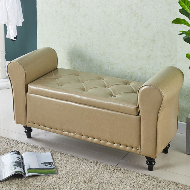 15.75 Inch Wide Bench Upholstered Modern Bench with Arms for Bedroom Grey Clearhalo 'Benches' 'Chairs & Seating' 'furn' 'furn_benches' 'Furniture' 'Living Room Furniture' 5514988