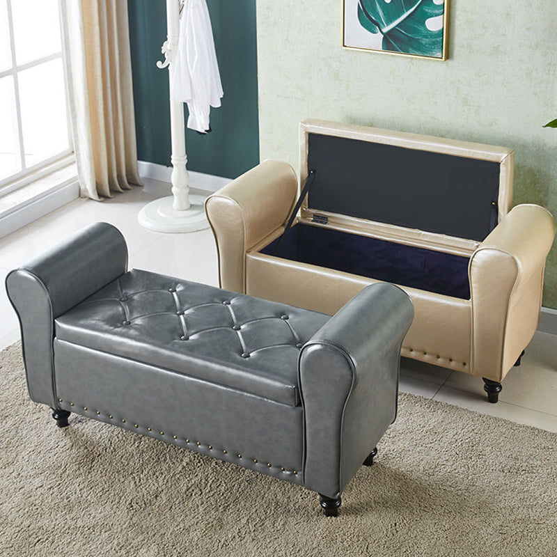 15.75 Inch Wide Bench Upholstered Modern Bench with Arms for Bedroom Clearhalo 'Benches' 'Chairs & Seating' 'furn' 'furn_benches' 'Furniture' 'Living Room Furniture' 5514990