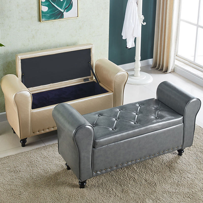 15.75 Inch Wide Bench Upholstered Modern Bench with Arms for Bedroom Clearhalo 'Benches' 'Chairs & Seating' 'furn' 'furn_benches' 'Furniture' 'Living Room Furniture' 5514994