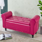 15.75 Inch Wide Bench Upholstered Modern Bench with Arms for Bedroom Rose Red Clearhalo 'Benches' 'Chairs & Seating' 'furn' 'furn_benches' 'Furniture' 'Living Room Furniture' 5515004