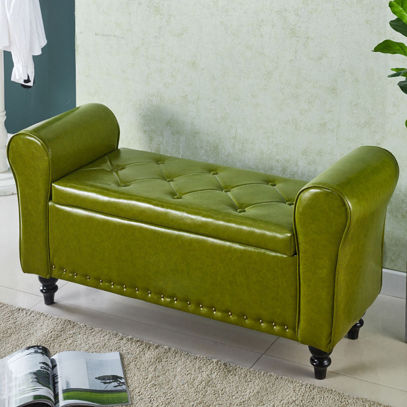 15.75 Inch Wide Bench Upholstered Modern Bench with Arms for Bedroom Light Green Clearhalo 'Benches' 'Chairs & Seating' 'furn' 'furn_benches' 'Furniture' 'Living Room Furniture' 5515005