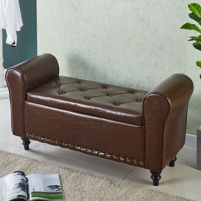 15.75 Inch Wide Bench Upholstered Modern Bench with Arms for Bedroom Coffee Clearhalo 'Benches' 'Chairs & Seating' 'furn' 'furn_benches' 'Furniture' 'Living Room Furniture' 5515007