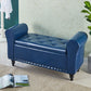 15.75 Inch Wide Bench Upholstered Modern Bench with Arms for Bedroom Dark Blue Clearhalo 'Benches' 'Chairs & Seating' 'furn' 'furn_benches' 'Furniture' 'Living Room Furniture' 5515009