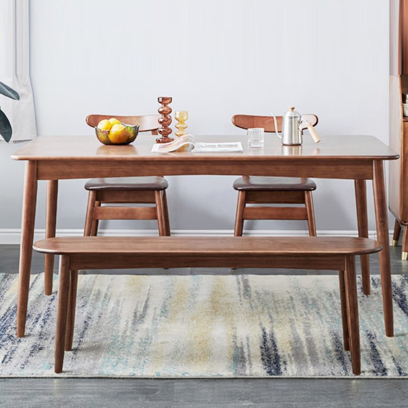 11.8 Inch Wide Contemporary Bench Solid Wood Pine Seating Bench 55"L x 12"W x 18"H Nut-Brown Clearhalo 'Benches' 'Chairs & Seating' 'furn' 'furn_benches' 'Furniture' 'Living Room Furniture' 5515033