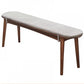 11.8 Inch Wide Contemporary Bench Solid Wood Pine Seating Bench 47"L x 12"W x 18"H Walnut Clearhalo 'Benches' 'Chairs & Seating' 'furn' 'furn_benches' 'Furniture' 'Living Room Furniture' 5515046