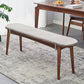 11.8 Inch Wide Contemporary Bench Solid Wood Pine Seating Bench 39.5"L x 12"W x 18"H Walnut Clearhalo 'Benches' 'Chairs & Seating' 'furn' 'furn_benches' 'Furniture' 'Living Room Furniture' 5515049