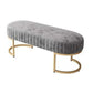 17.7" H Cushioned Ottoman Bench Glam Metal Seating Bench with Legs Grey Clearhalo 'Benches' 'Chairs & Seating' 'furn' 'furn_benches' 'Furniture' 'Living Room Furniture' 5515054