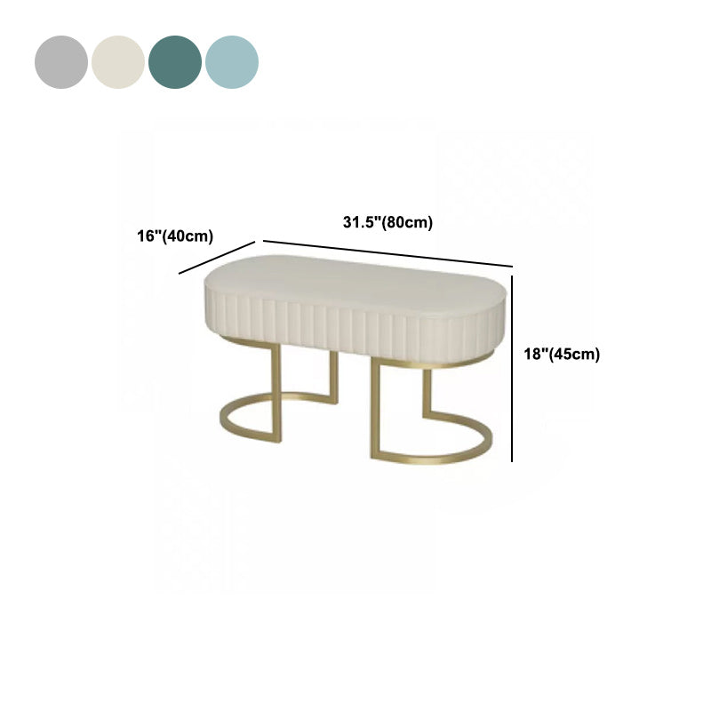17.7" H Cushioned Ottoman Bench Glam Metal Seating Bench with Legs Clearhalo 'Benches' 'Chairs & Seating' 'furn' 'furn_benches' 'Furniture' 'Living Room Furniture' 5515067