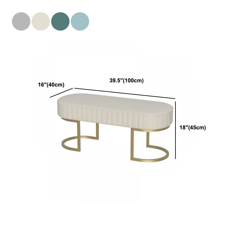 17.7" H Cushioned Ottoman Bench Glam Metal Seating Bench with Legs Clearhalo 'Benches' 'Chairs & Seating' 'furn' 'furn_benches' 'Furniture' 'Living Room Furniture' 5515068