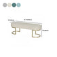17.7" H Cushioned Ottoman Bench Glam Metal Seating Bench with Legs Clearhalo 'Benches' 'Chairs & Seating' 'furn' 'furn_benches' 'Furniture' 'Living Room Furniture' 5515069