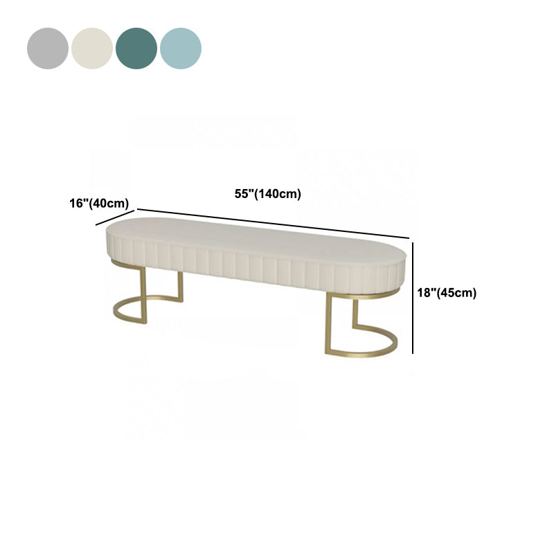 17.7" H Cushioned Ottoman Bench Glam Metal Seating Bench with Legs Clearhalo 'Benches' 'Chairs & Seating' 'furn' 'furn_benches' 'Furniture' 'Living Room Furniture' 5515070