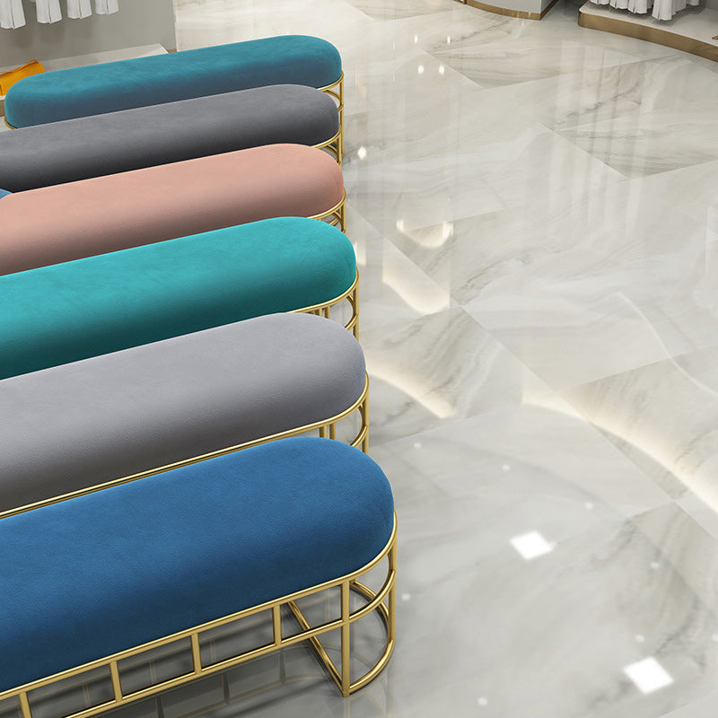 13.8" Wide Modern Seating Bench Solid Color Oval Entryway Bench Clearhalo 'Benches' 'Chairs & Seating' 'furn' 'furn_benches' 'Furniture' 'Living Room Furniture' 5515083