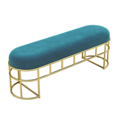 13.8" Wide Modern Seating Bench Solid Color Oval Entryway Bench Clearhalo 'Benches' 'Chairs & Seating' 'furn' 'furn_benches' 'Furniture' 'Living Room Furniture' 5515084
