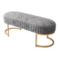 Glam Oval Bench with Legs Velvet Foam Solid Color Bench for Bedroom Grey Clearhalo 'Benches' 'Chairs & Seating' 'furn' 'furn_benches' 'Furniture' 'Living Room Furniture' 5515113