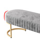 Glam Oval Bench with Legs Velvet Foam Solid Color Bench for Bedroom Clearhalo 'Benches' 'Chairs & Seating' 'furn' 'furn_benches' 'Furniture' 'Living Room Furniture' 5515119