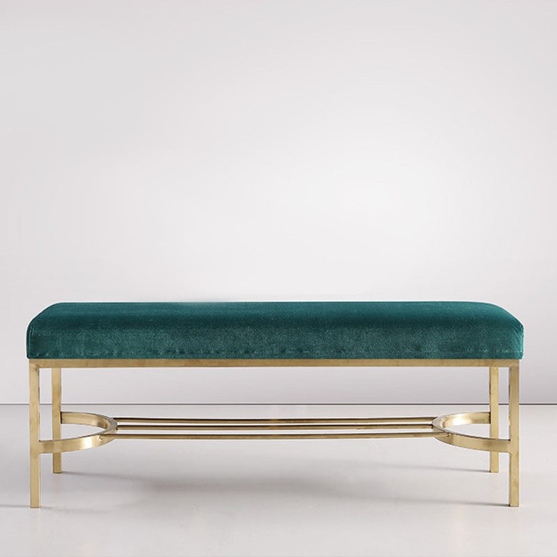 Modern Rectangle Velvet Bench Foam Solid Color Bench for Kitchen Clearhalo 'Benches' 'Chairs & Seating' 'furn' 'furn_benches' 'Furniture' 'Living Room Furniture' 5515165
