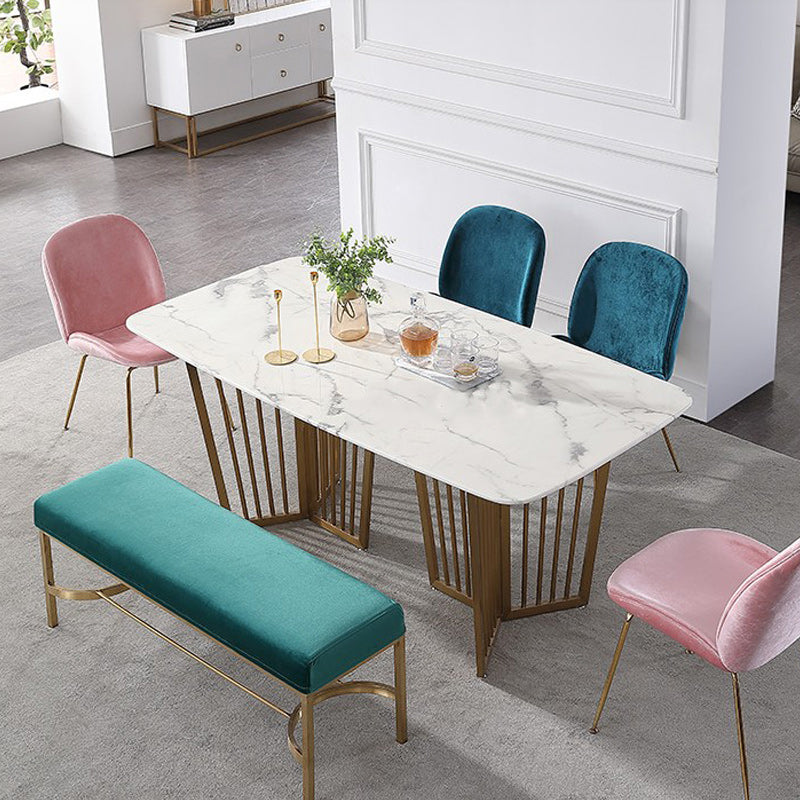 Modern Rectangle Velvet Bench Foam Solid Color Bench for Kitchen Clearhalo 'Benches' 'Chairs & Seating' 'furn' 'furn_benches' 'Furniture' 'Living Room Furniture' 5515166