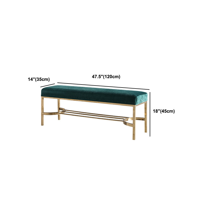 Modern Rectangle Velvet Bench Foam Solid Color Bench for Kitchen Clearhalo 'Benches' 'Chairs & Seating' 'furn' 'furn_benches' 'Furniture' 'Living Room Furniture' 5515176