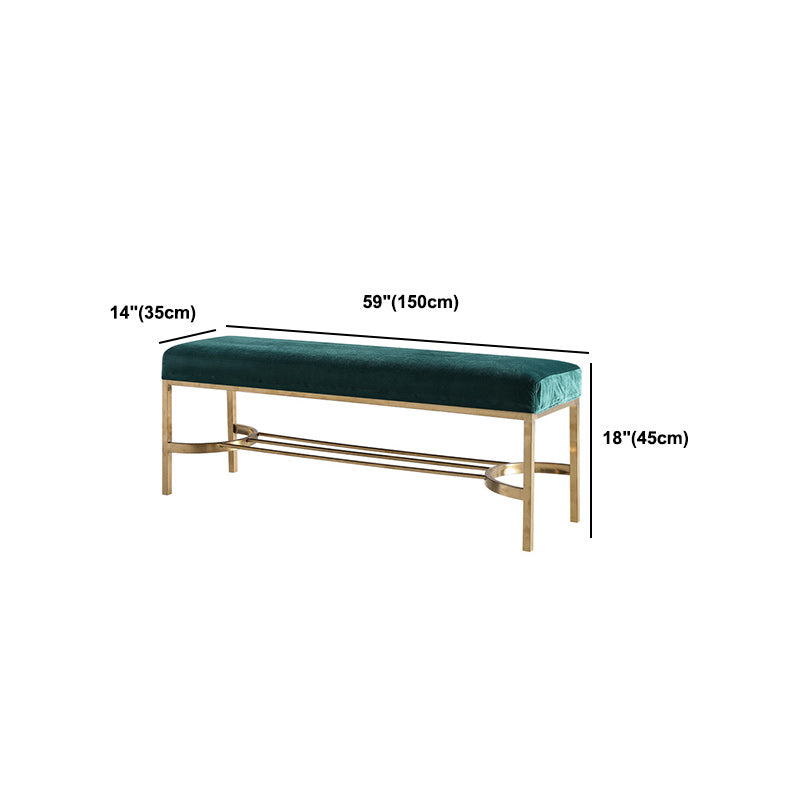 Modern Rectangle Velvet Bench Foam Solid Color Bench for Kitchen Clearhalo 'Benches' 'Chairs & Seating' 'furn' 'furn_benches' 'Furniture' 'Living Room Furniture' 5515177