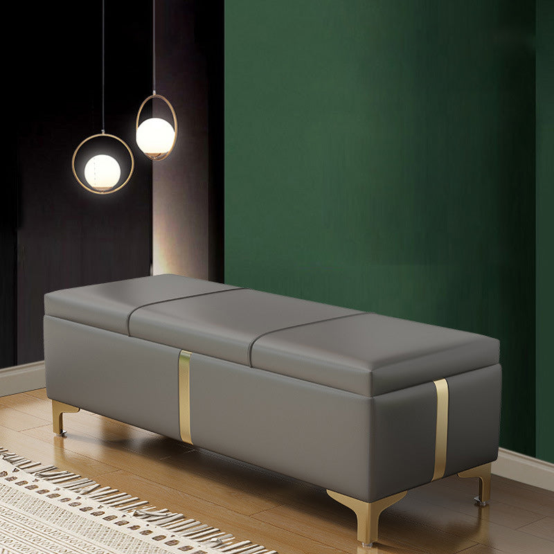 16.5" W Glam Wood Seating Bench Cushioned Entryway Bench with Storage Clearhalo 'Benches' 'Chairs & Seating' 'furn' 'furn_benches' 'Furniture' 'Living Room Furniture' 5515198