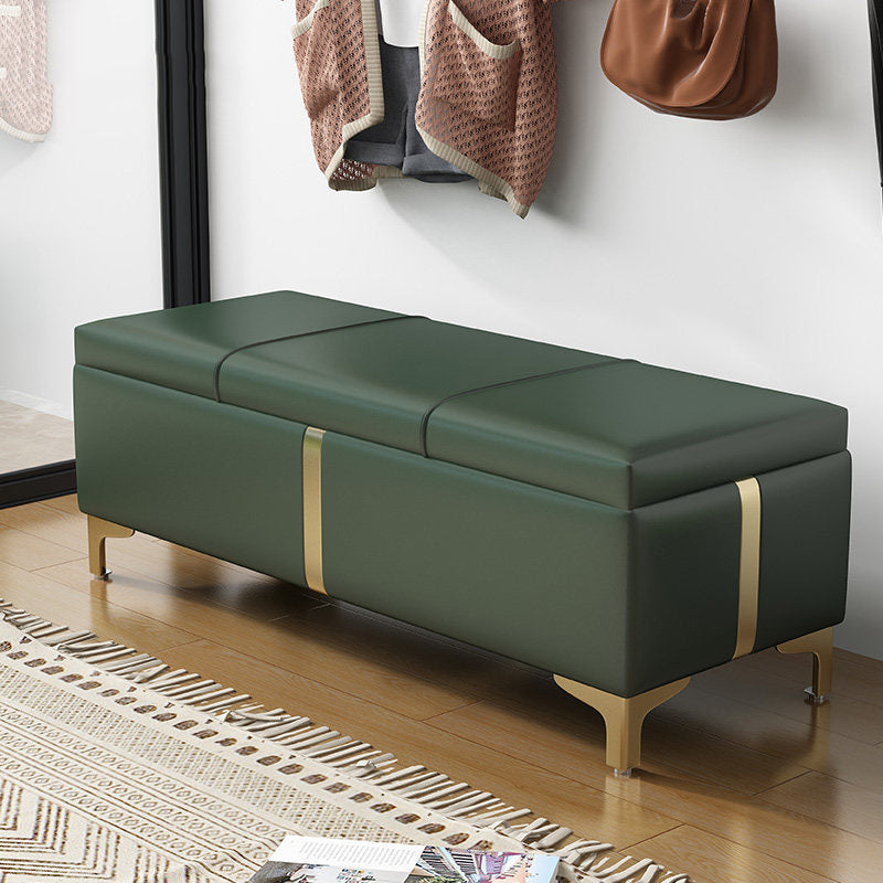 16.5" W Glam Wood Seating Bench Cushioned Entryway Bench with Storage Blackish Green Clearhalo 'Benches' 'Chairs & Seating' 'furn' 'furn_benches' 'Furniture' 'Living Room Furniture' 5515208