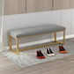 Glam Solid Color Entryway Bench Upholstered Entryway Bench with Cushioned Dark Gray Clearhalo 'Benches' 'Chairs & Seating' 'furn' 'furn_benches' 'Furniture' 'Living Room Furniture' 5515341