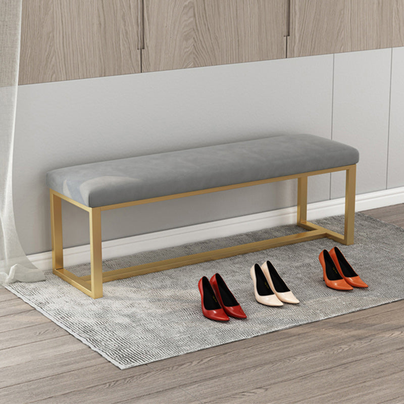 Glam Solid Color Entryway Bench Upholstered Entryway Bench with Cushioned Dark Gray Clearhalo 'Benches' 'Chairs & Seating' 'furn' 'furn_benches' 'Furniture' 'Living Room Furniture' 5515341