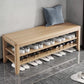 Rectangle 11.8" Wide Entryway Bench with Storage Solid Wood Seating Bench in Rubberwood 47"L x 12"W x 16.5"H Natural Clearhalo 'Benches' 'Chairs & Seating' 'furn' 'furn_benches' 'Furniture' 'Living Room Furniture' 5515399