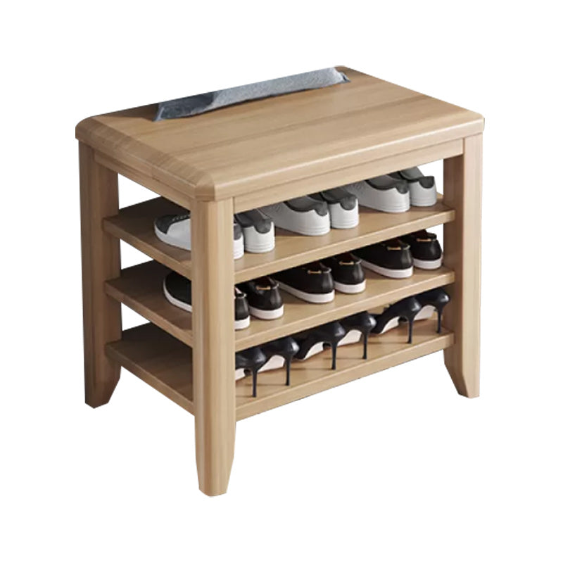 Rectangle 11.8" Wide Entryway Bench with Storage Solid Wood Seating Bench in Rubberwood Clearhalo 'Benches' 'Chairs & Seating' 'furn' 'furn_benches' 'Furniture' 'Living Room Furniture' 5515404